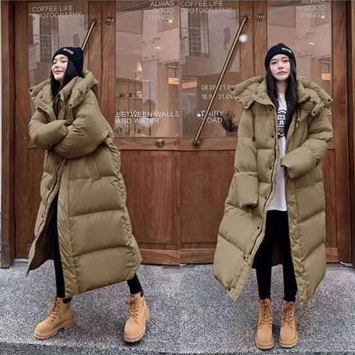 Damen lange Jacke mit Kapuze für kühle Tage