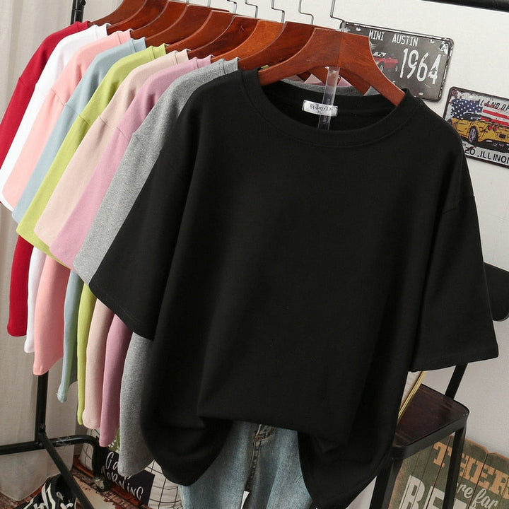 W&W Mode Kuscheliges Baumwoll-Basic: Plus-Size T-Shirt für Damen
