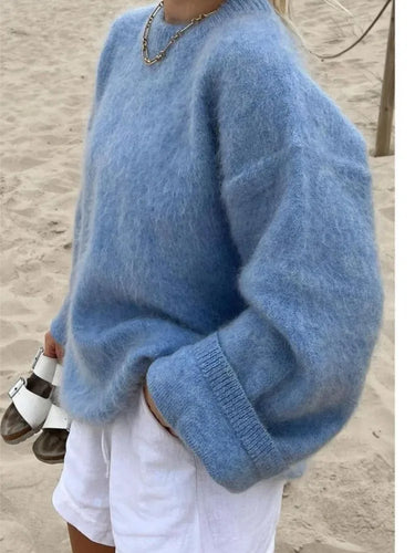 Damen Oversize-Pullover aus warmem Zopfstrick