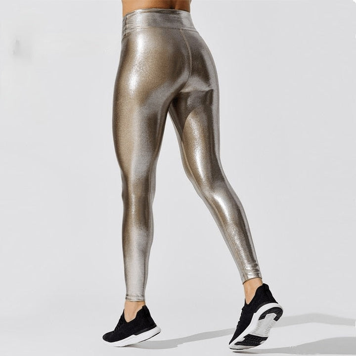 Damen Satin-Leggings mit elastischem Bund und Kordelzug