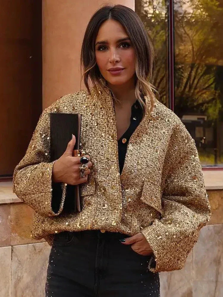 W&W Mode | Pailetten-Bomberjacke