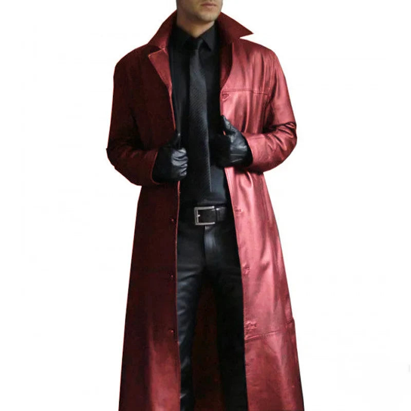 W&W Mode | Lange Lederjacke Für Herren Mit Kragen