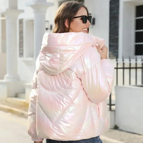 W&W Mode metallische Damen - Pufferjacke für den Winter