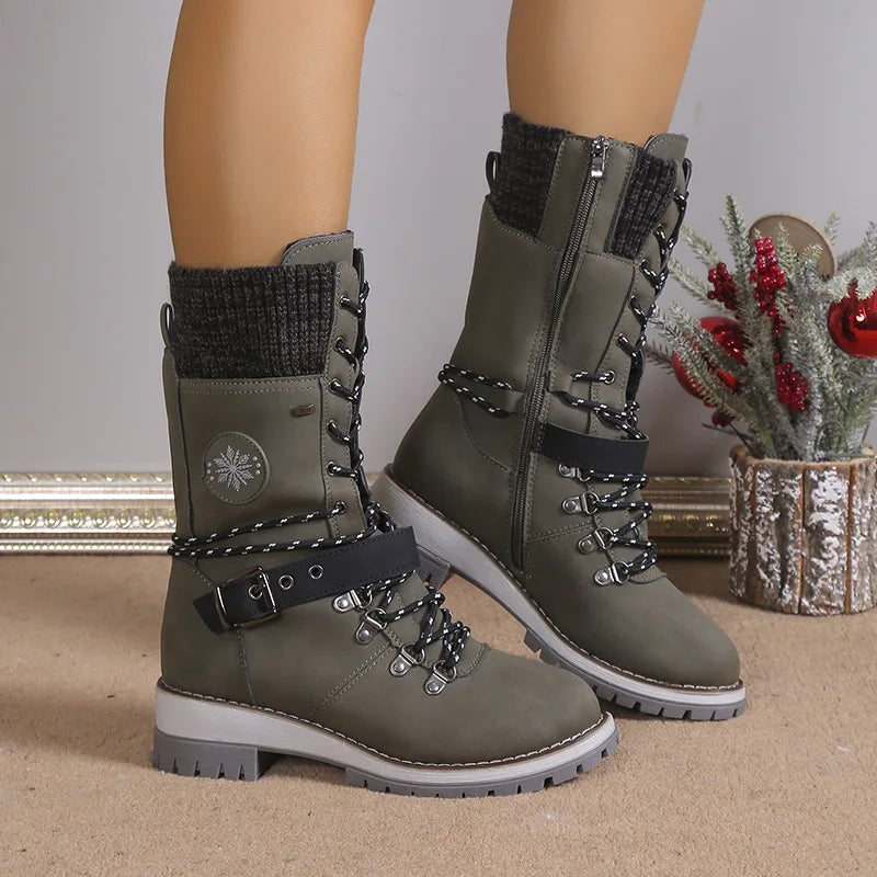 W&W Mode | Modische Schnürstiefel mit Plateau und dicker Sohle