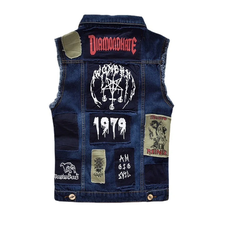 W&W Mode | Jeansweste Mit Patches Für Herren