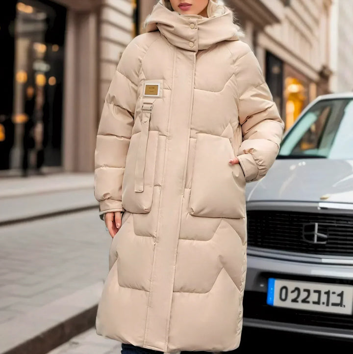 W&W Mode – Elegante lange wasserdichte Pufferjacke