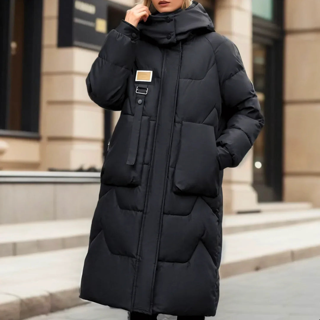 W&W Mode | Elegante, Lange, Wasserdichte Pufferjacke