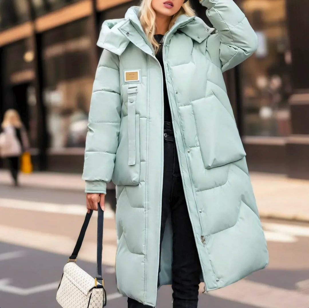 W&W Mode – Elegante lange wasserdichte Pufferjacke