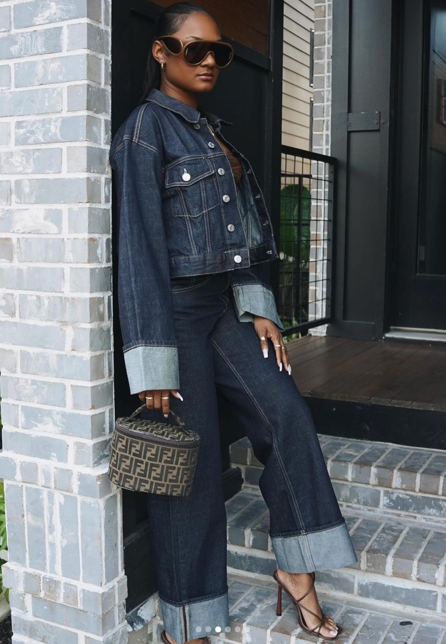 Damen Oversized-Denim-Set mit passender Hose