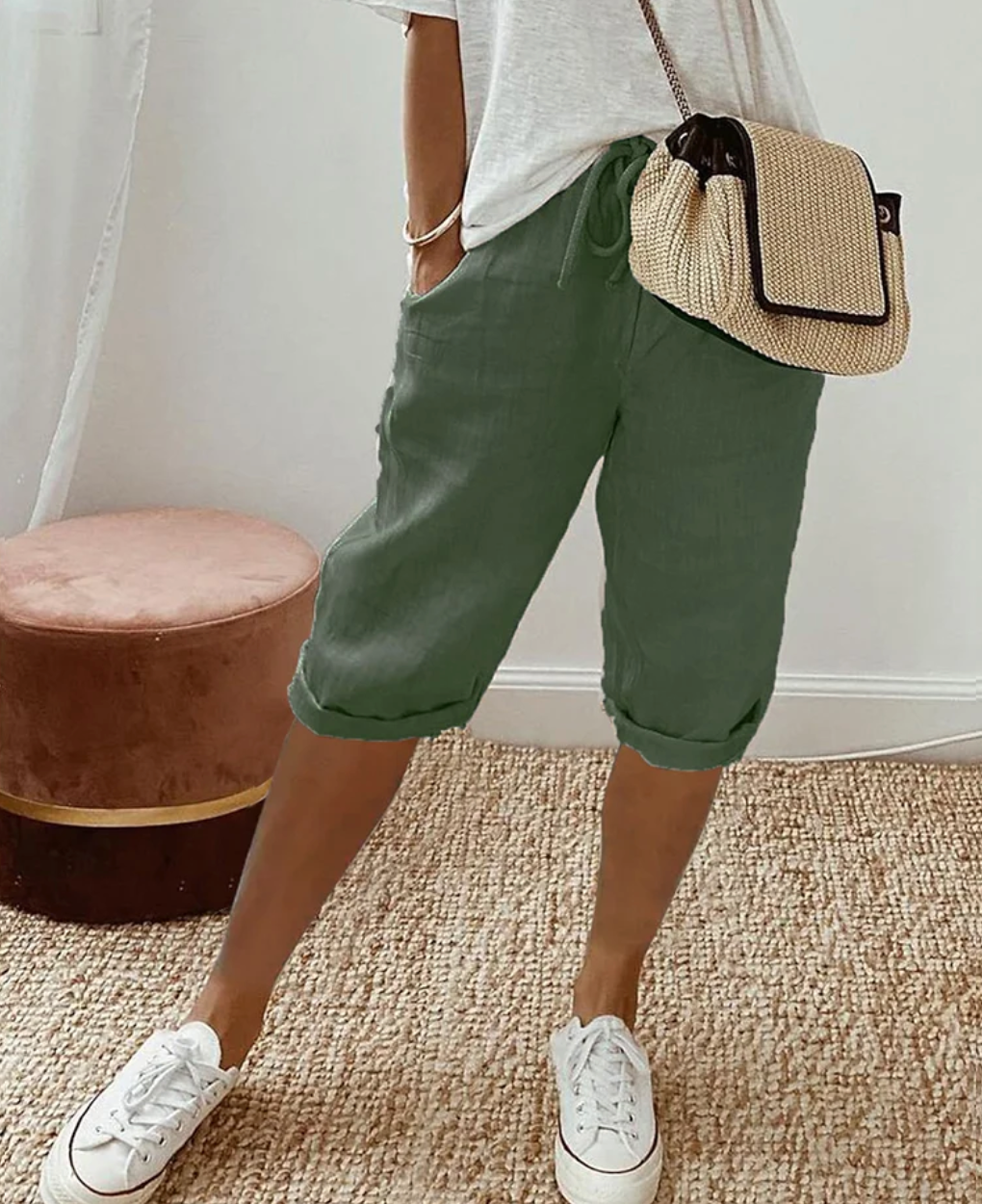 W&W Mode - Kurze Trendy modische Kniehose für Damen