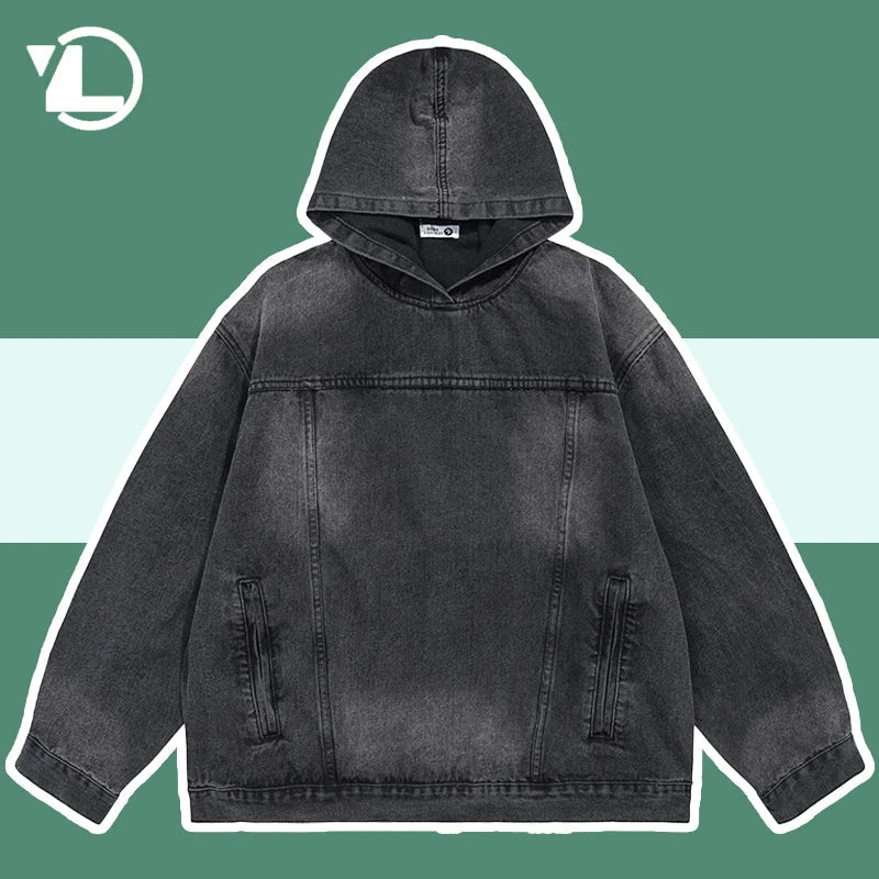 W&W Mode | Washed-Denim-Jacke mit Kapuze