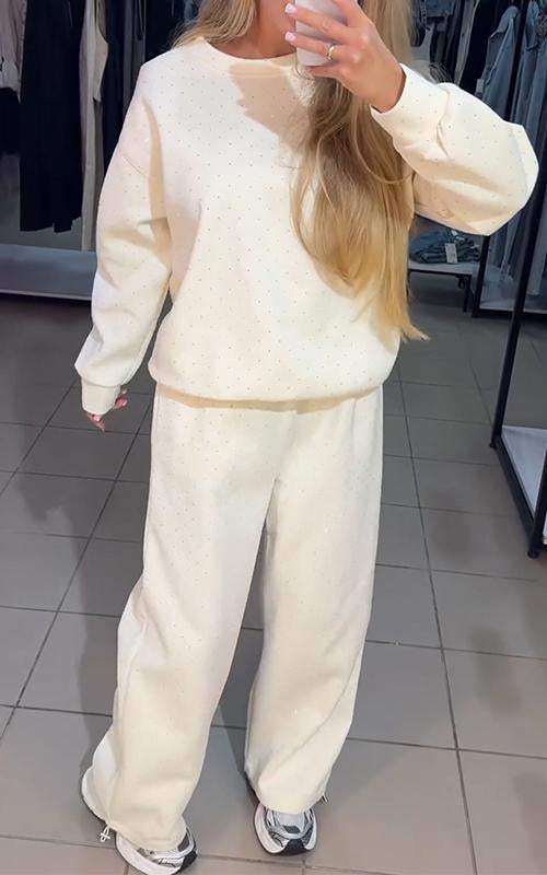 W&W Mode | Schweiß Set Glitzernd Bequem Jogging Set Damenbekleidung