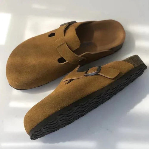 W&W Mode | Unisex Leder Boston Sandalen: Stil Und Qualität in Einem