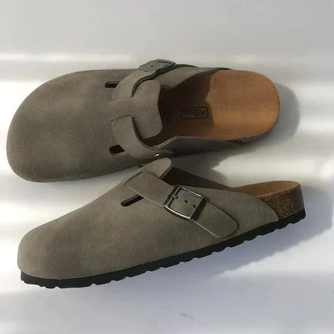 W&W Mode | Unisex Leder Boston Sandalen: Stil Und Qualität in Einem