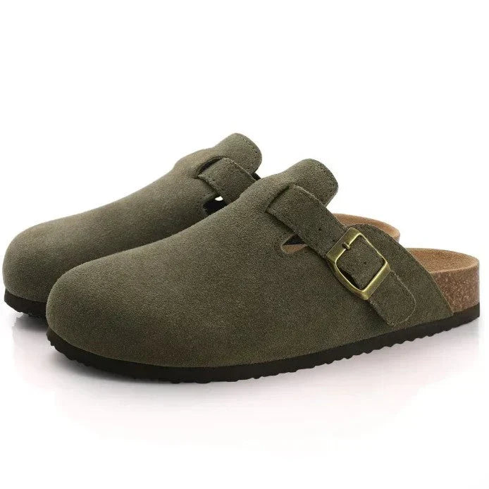 W&W Mode | Unisex Leder Boston Sandalen: Stil Und Qualität in Einem