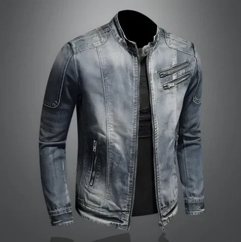 W&W Mode | Herren Reißverschluss Denim Jacke