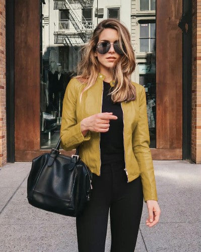 W&W Mode Winter Lederjacke Im Modernen Stil Für Damen | Perfekt Für Den Winter