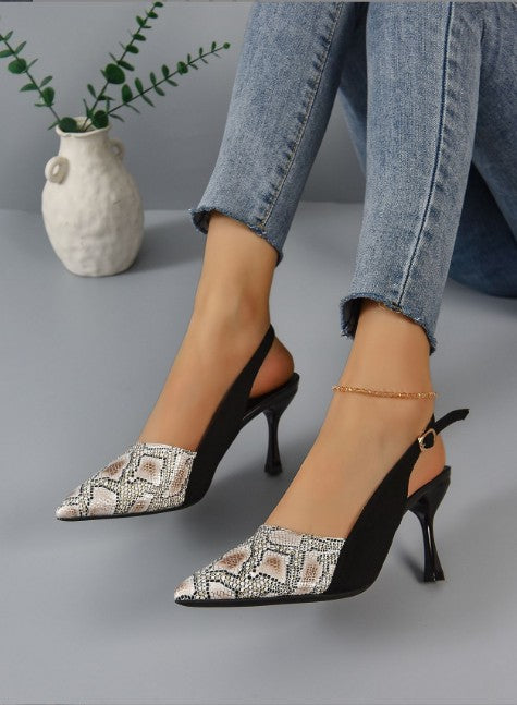 W&W Mode | Damen Kitten Heels Schwarz