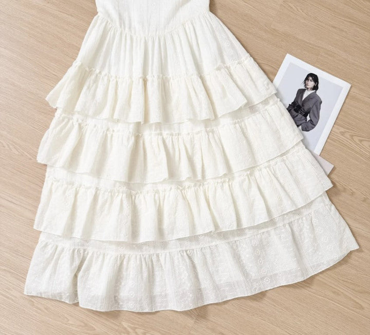 W&W Mode | Elegantes Ärmelloses Rüschentorte Kleid