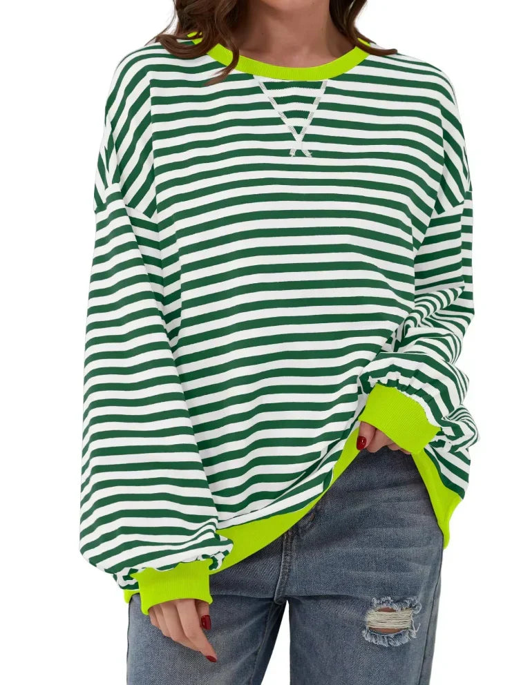 W&W Mode | Bequemer Gestreifter Pullover