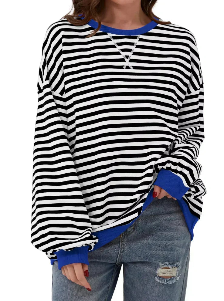 W&W Mode | Bequemer Gestreifter Pullover
