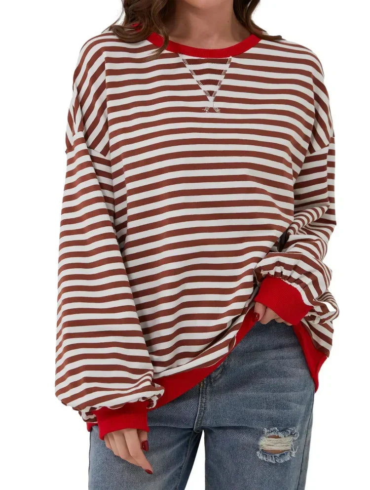 W&W Mode | Bequemer Gestreifter Pullover