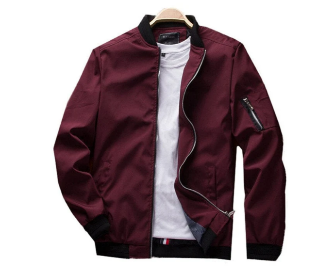 W&W Mode | Herren Ubergangsjacke Mit Reißverschluss Am Armel