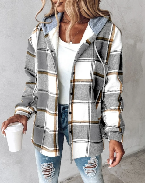W&W Mode | Bequemer Kapuzenpullover Mit Karomuster