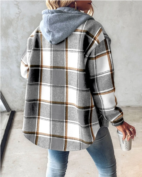 W&W Mode | Bequemer Kapuzenpullover Mit Karomuster