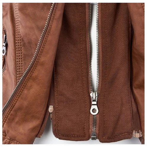 W&W Mode Lederjacke Mit Kapuze Für Damen | Perfekt Für Lässige Tage