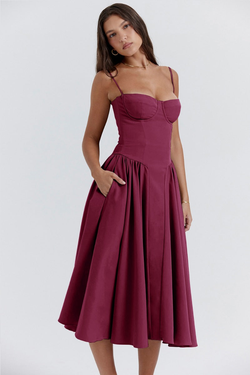 W&W Mode | Ärmelloses Midikleid Mit Korsett Passform