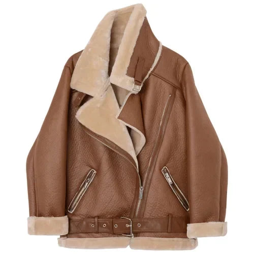 W&W Mode - Dicke Faux-Lederjacke