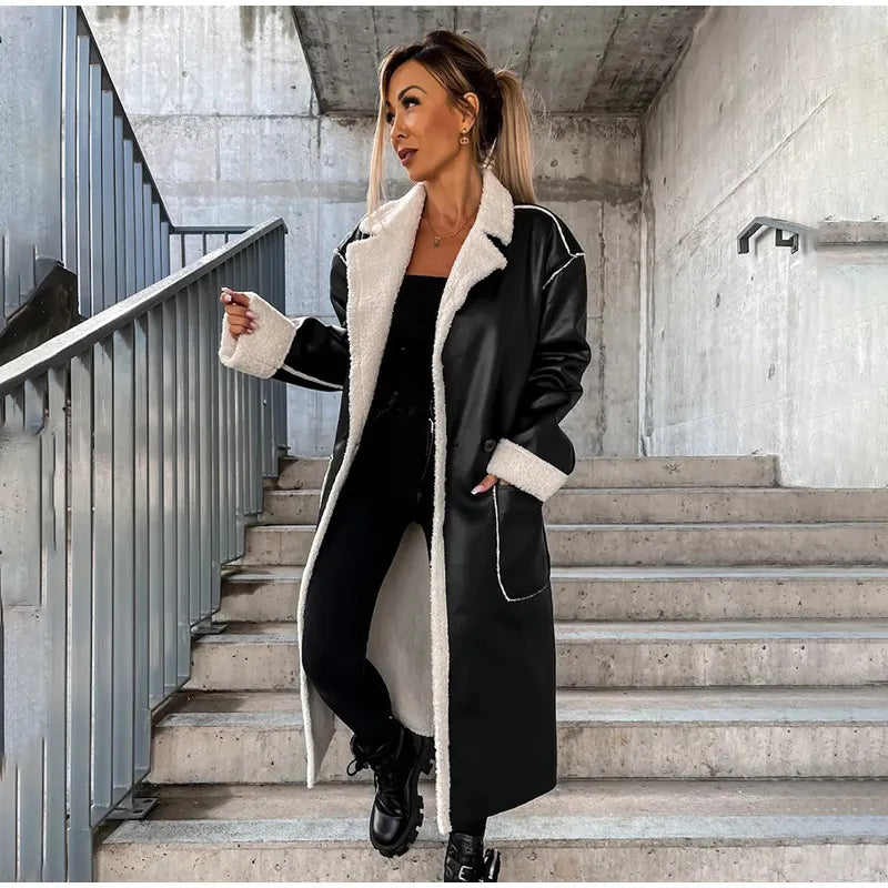 mit Taschen Lederjacke