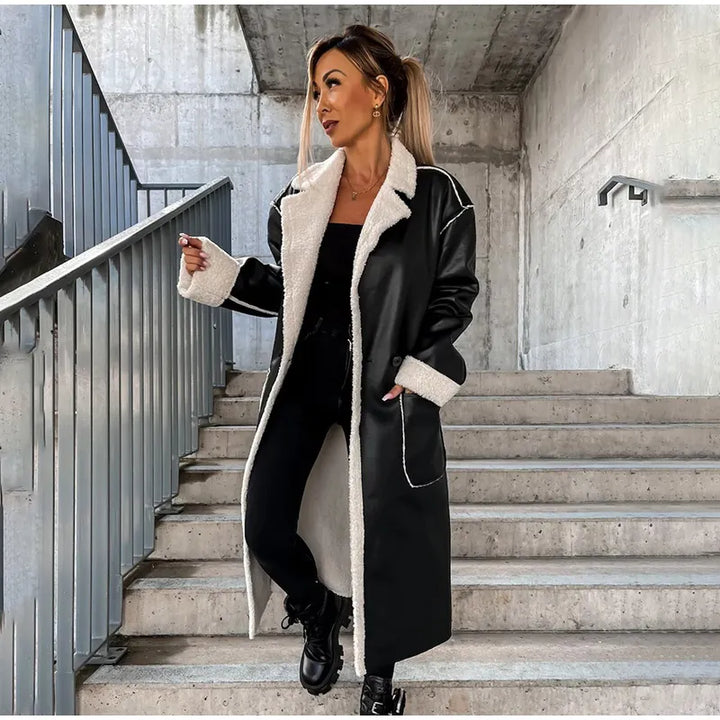 Lederjacke mit Pelz