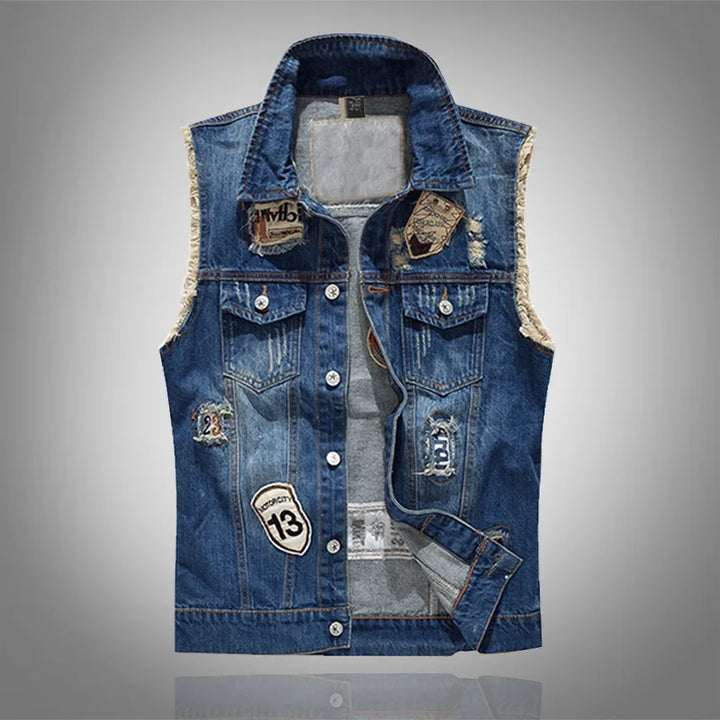 W&W Mode | Jeansweste Mit Patches Für Herren