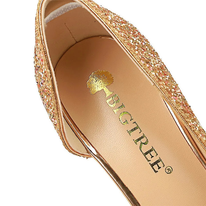 W&W Mode | Glitzernder, Spitzer Stiletto Absatz