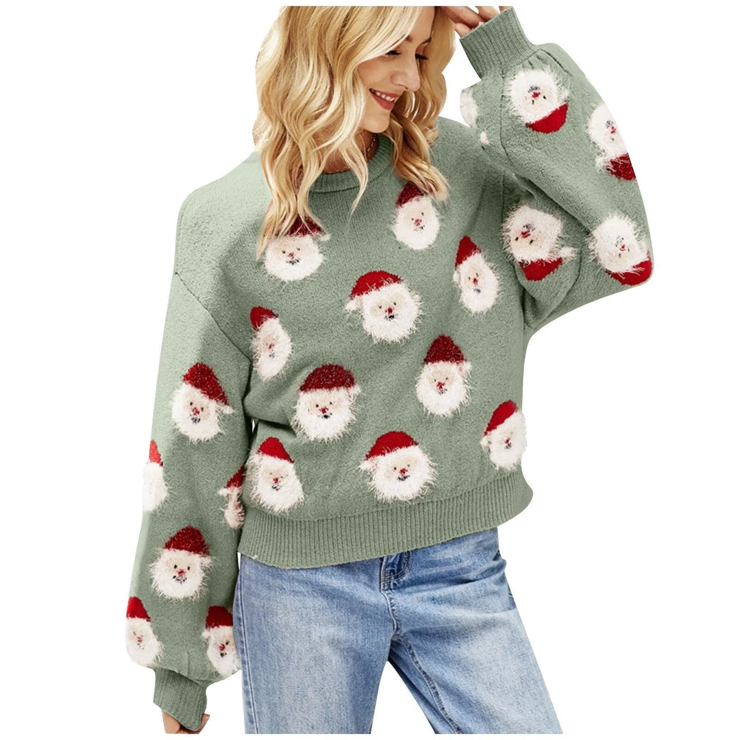 W&W Mode - Hässlicher Weihnachtspulli - Santa Claus Muster Pullover