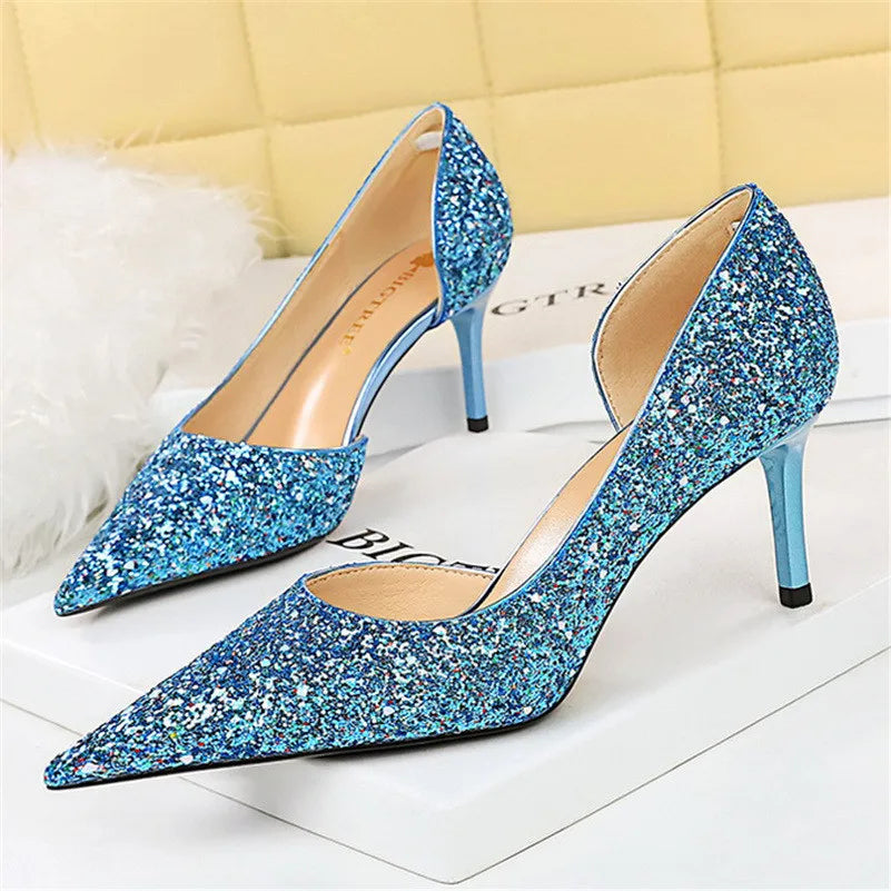 W&W Mode | Glitzernder, Spitzer Stiletto Absatz