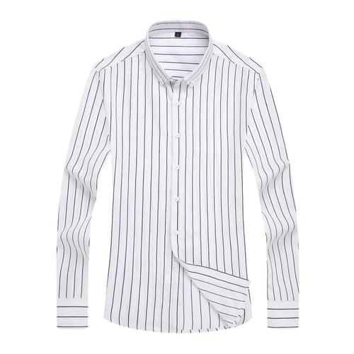 W&W Mode | Gestreiftes Hemd Für Männer Mit Langen Ärmeln Slim Fit