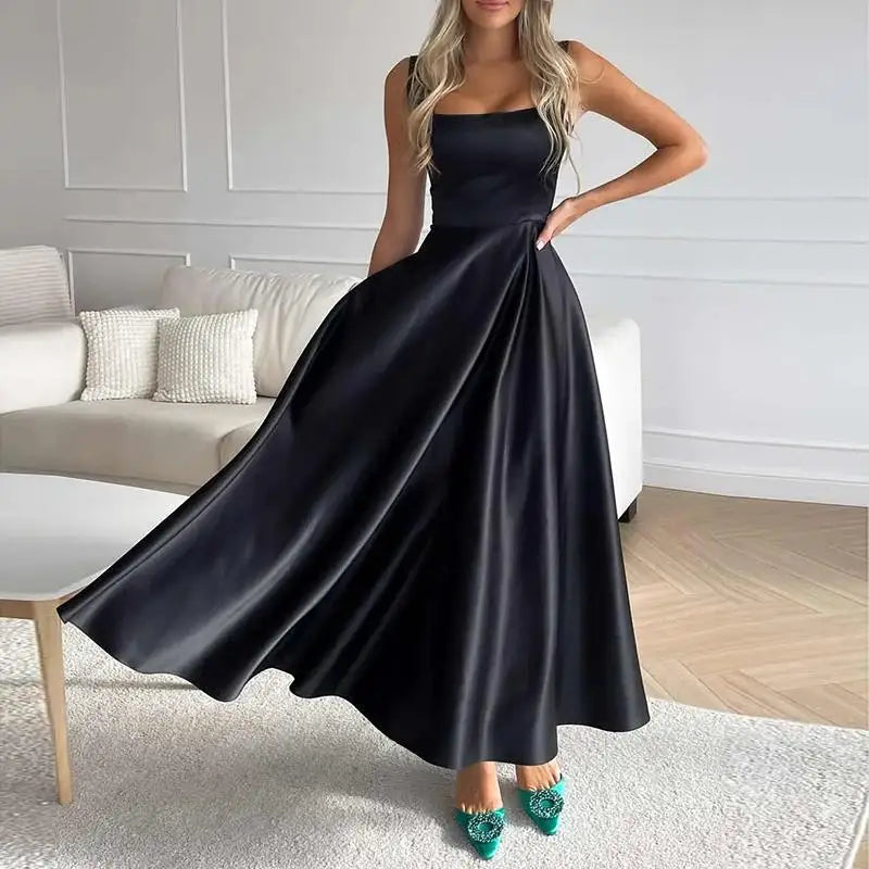W&W Mode | Modernes Ärmelloses Maxikleid Mit Hoher Taille Für Frauen