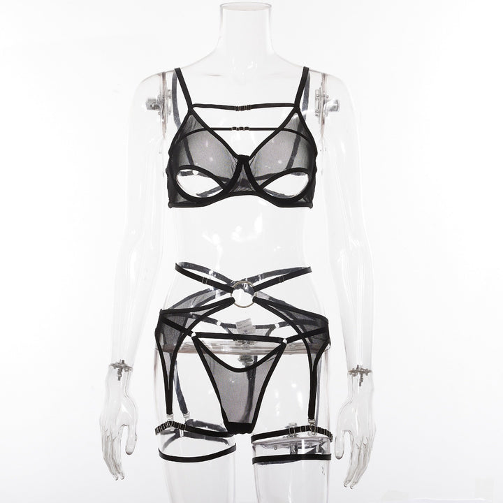 Damen-Lingerie aus 100 % Leinen mit filigranem Durchbruchdesign