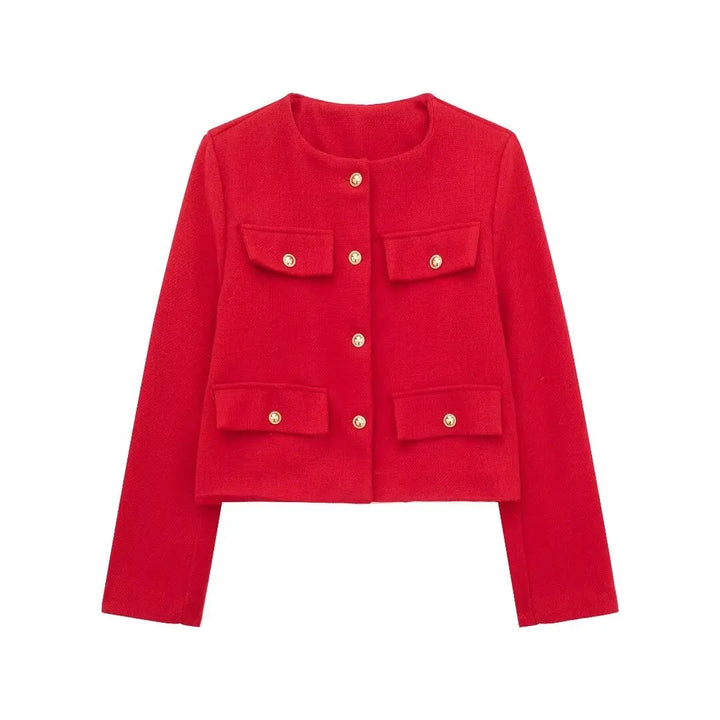 W&W Mode - Trendy Geknöpfter Kurzblazer