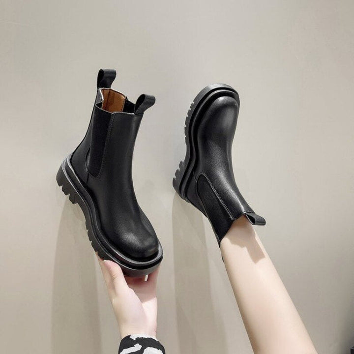 W&W Mode Damen Ritterstiefel - Kniehohe Stiefel im Retro-Stil mit robustem Absatz