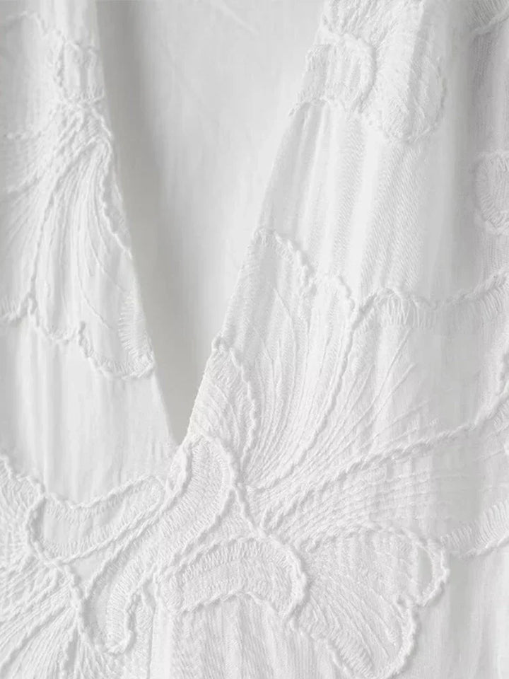 W&W Mode | Kleid Mit Bestickten Puffärmeln Für Frauen