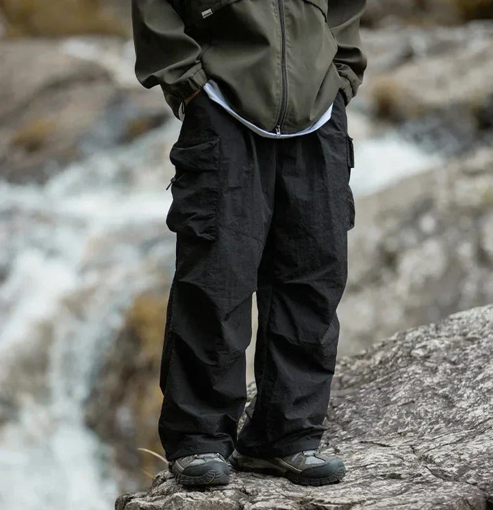 W&W Mode Herren Cargohose mit seitlichen Taschen und weiter Passform