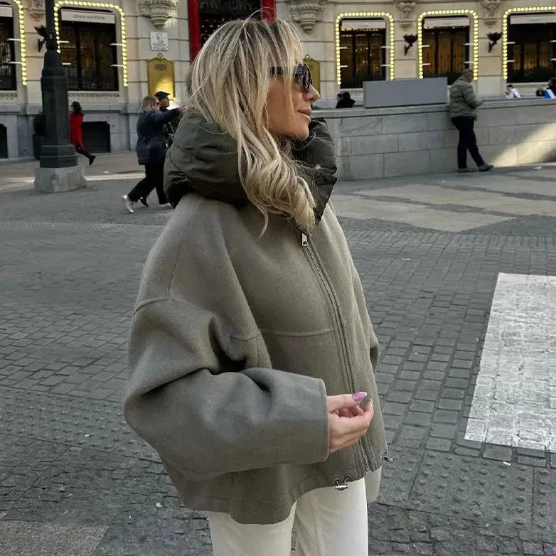 W&W Mode - Lässige lockere Frauen Kapuzenjacke