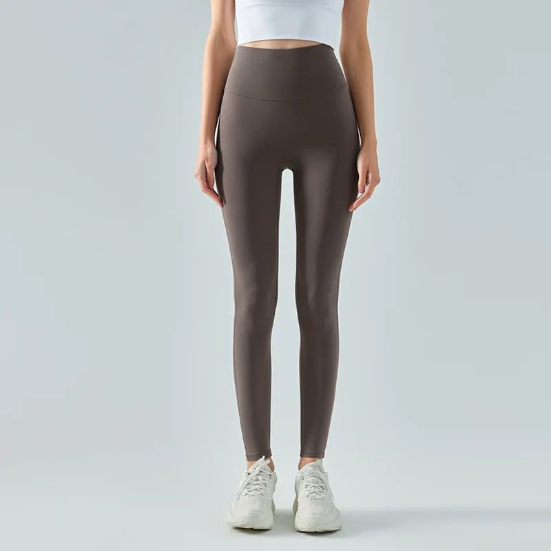 W&W Mode | Emily Sportswear Naked Hochtaillierte Tight Yoga Hosen Doppelseitig Gebürstet Pfirsich Po-Hebende Lauf Sport Fitness Leggings