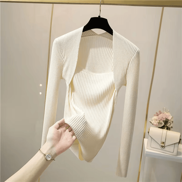 W&W Mode | Weicher, Warmer Strickpullover Mit Quadratischem Kragen