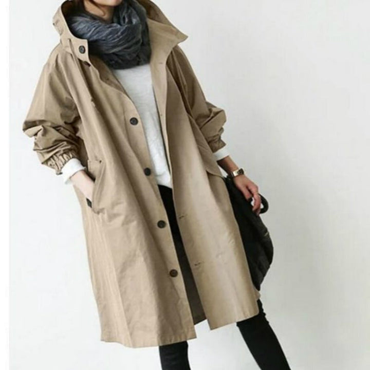W&W Mode | Damen-Trenchcoat mit Kapuze