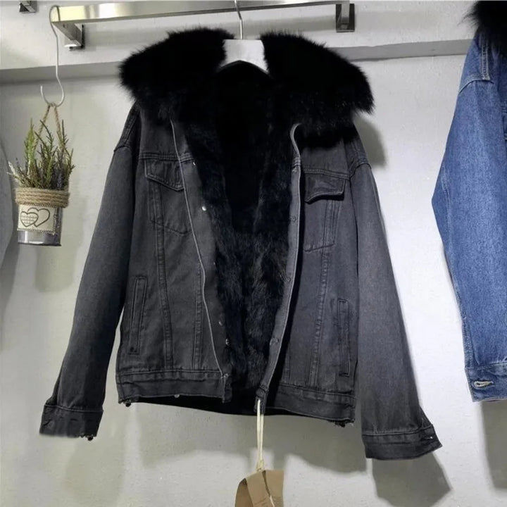 W&W Mode - Modische warme Jeansjacke für Frauen